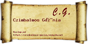 Czimbalmos Génia névjegykártya